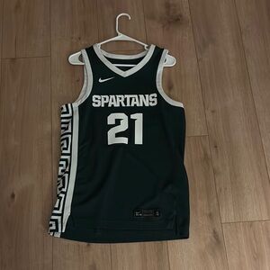 Nike Green and White Spartans Jersey